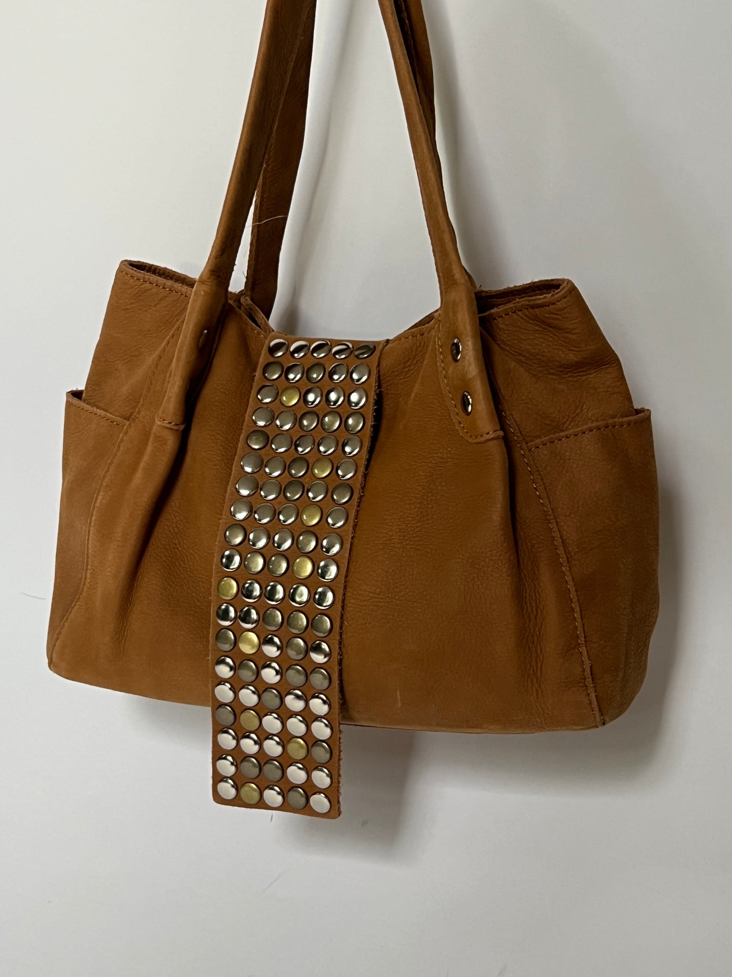 Tres Studded Leather Shoulder Bag — Mid 2000s