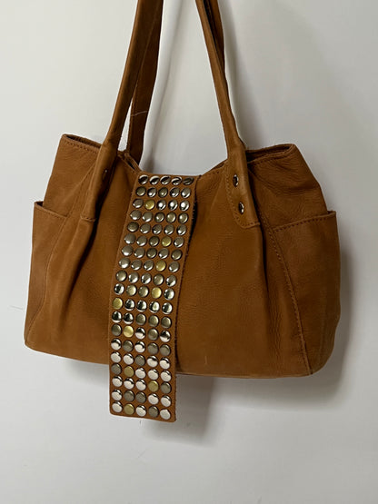 Tres Studded Leather Shoulder Bag — Mid 2000s