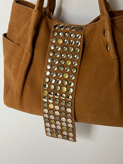 Tres Studded Leather Shoulder Bag — Mid 2000s