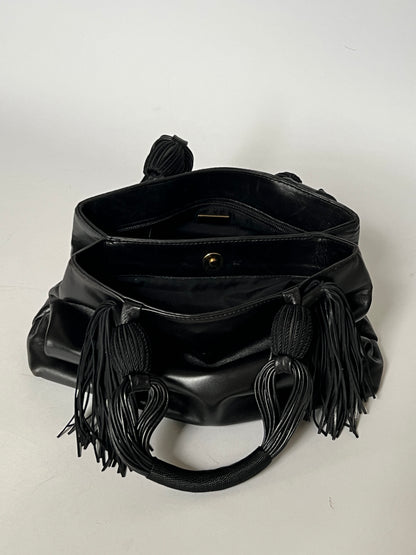 Firenze Leather Bag with Braided Tassel Handles