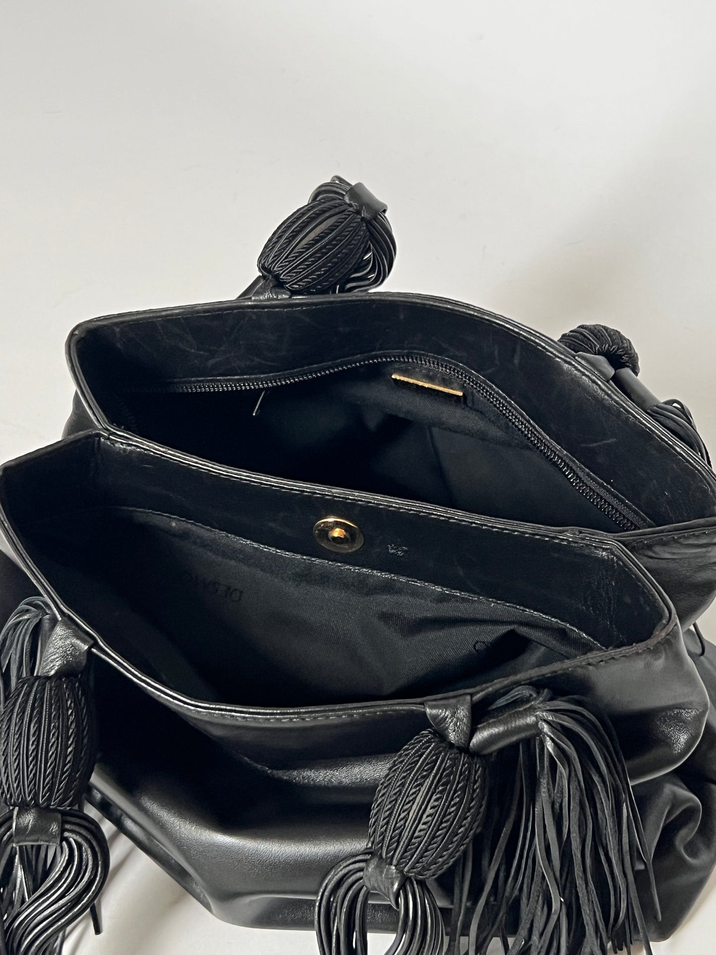 Firenze Leather Bag with Braided Tassel Handles