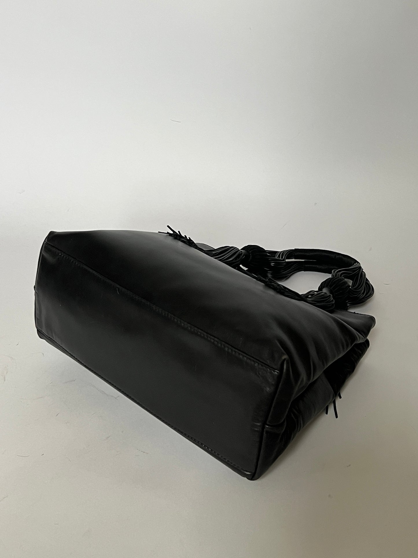 Firenze Leather Bag with Braided Tassel Handles