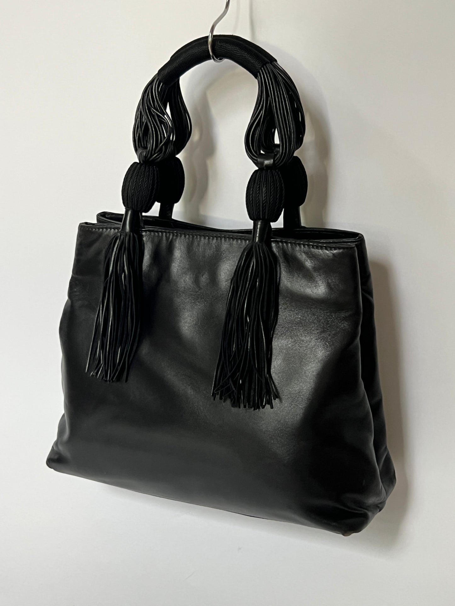 Firenze Leather Bag with Braided Tassel Handles