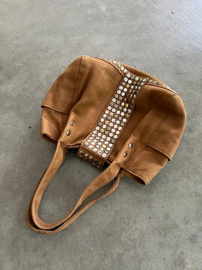 Tres Studded Leather Shoulder Bag — Mid 2000s