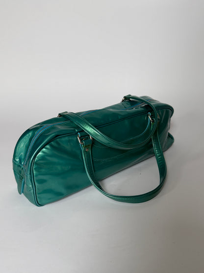Metallic Aqua Patent Leather Bag