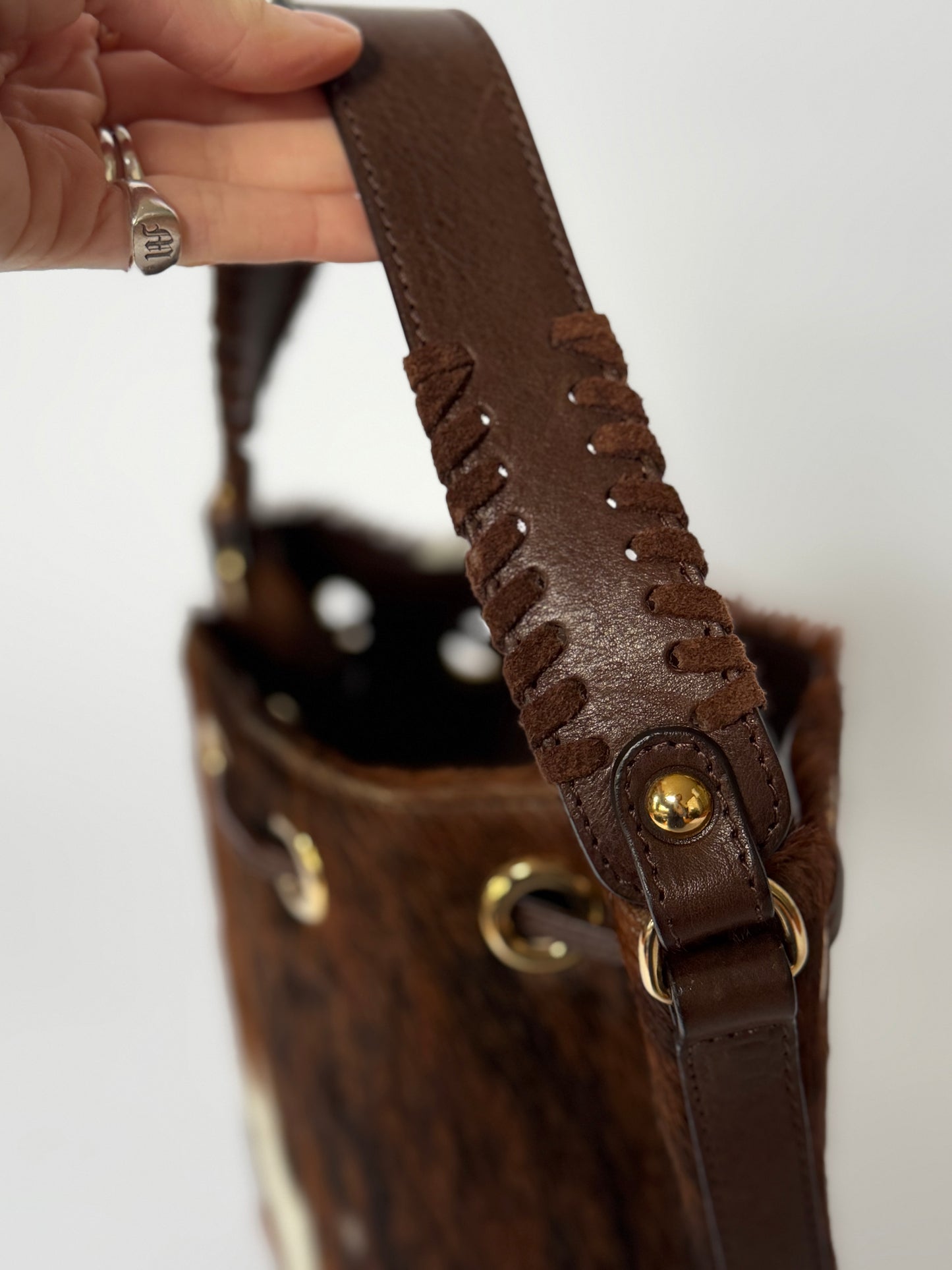 Calf Hair Drawstring Bag — Made in Italy