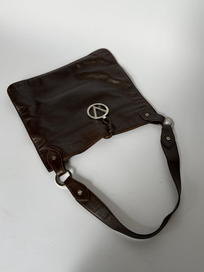 Valentino Garavani Dark Chocolate Leather Shoulder Bag
