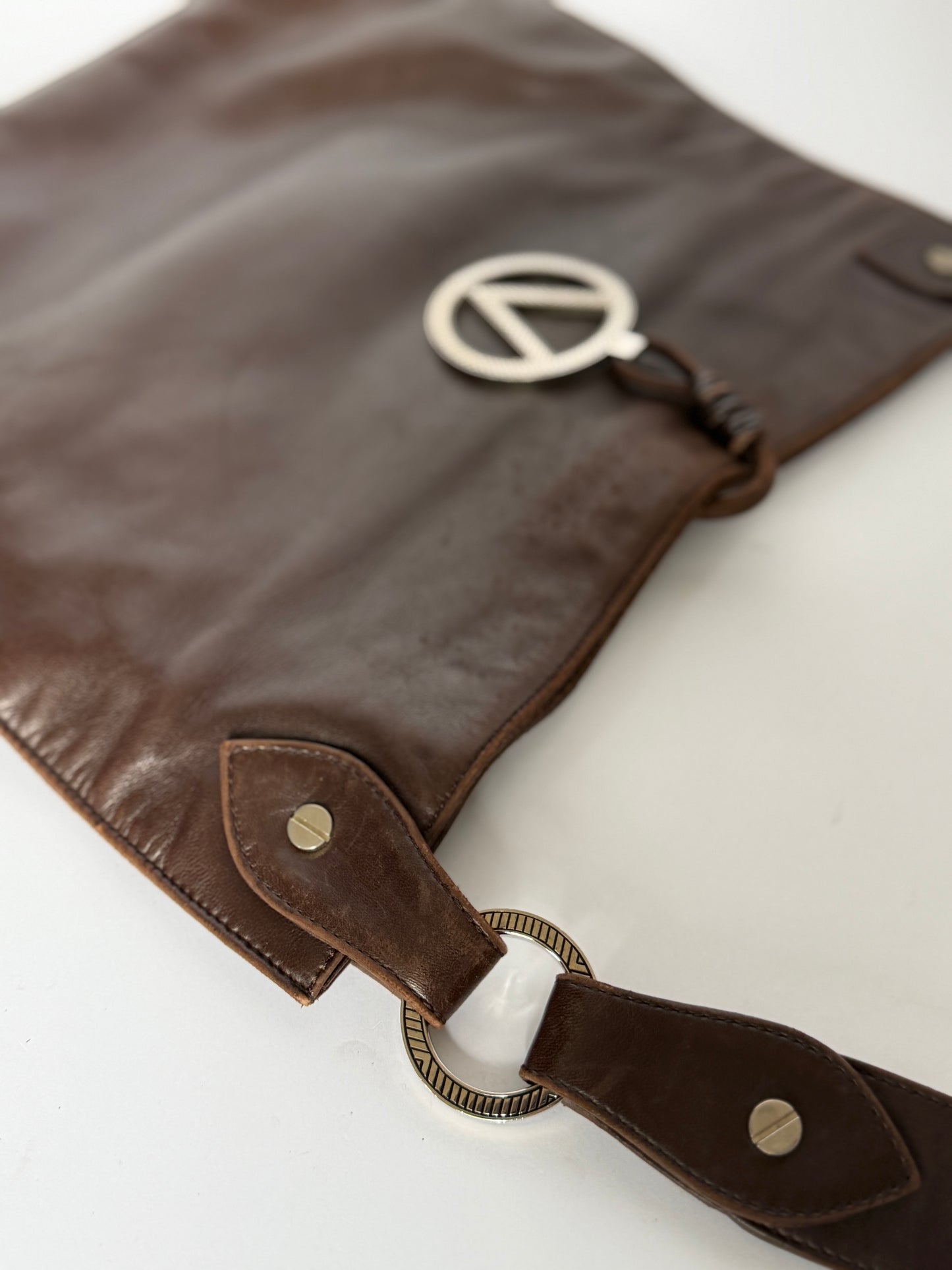Valentino Garavani Dark Chocolate Leather Shoulder Bag