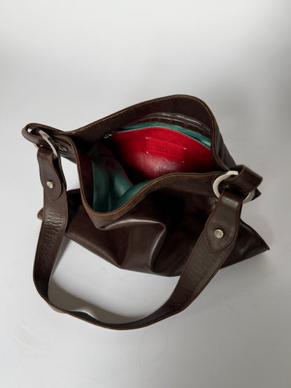 Valentino Garavani Dark Chocolate Leather Shoulder Bag