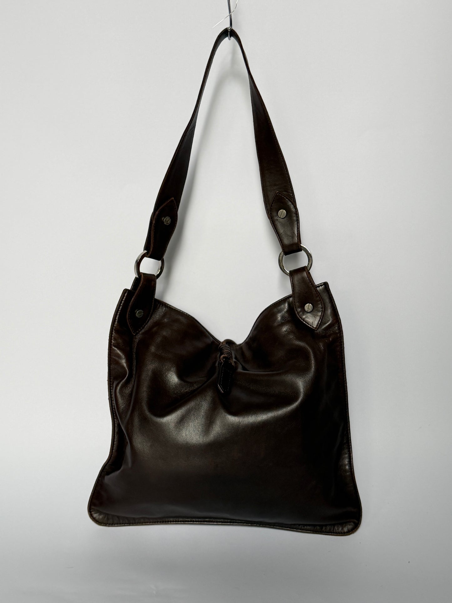 Valentino Garavani Dark Chocolate Leather Shoulder Bag