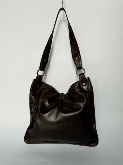 Valentino Garavani Dark Chocolate Leather Shoulder Bag