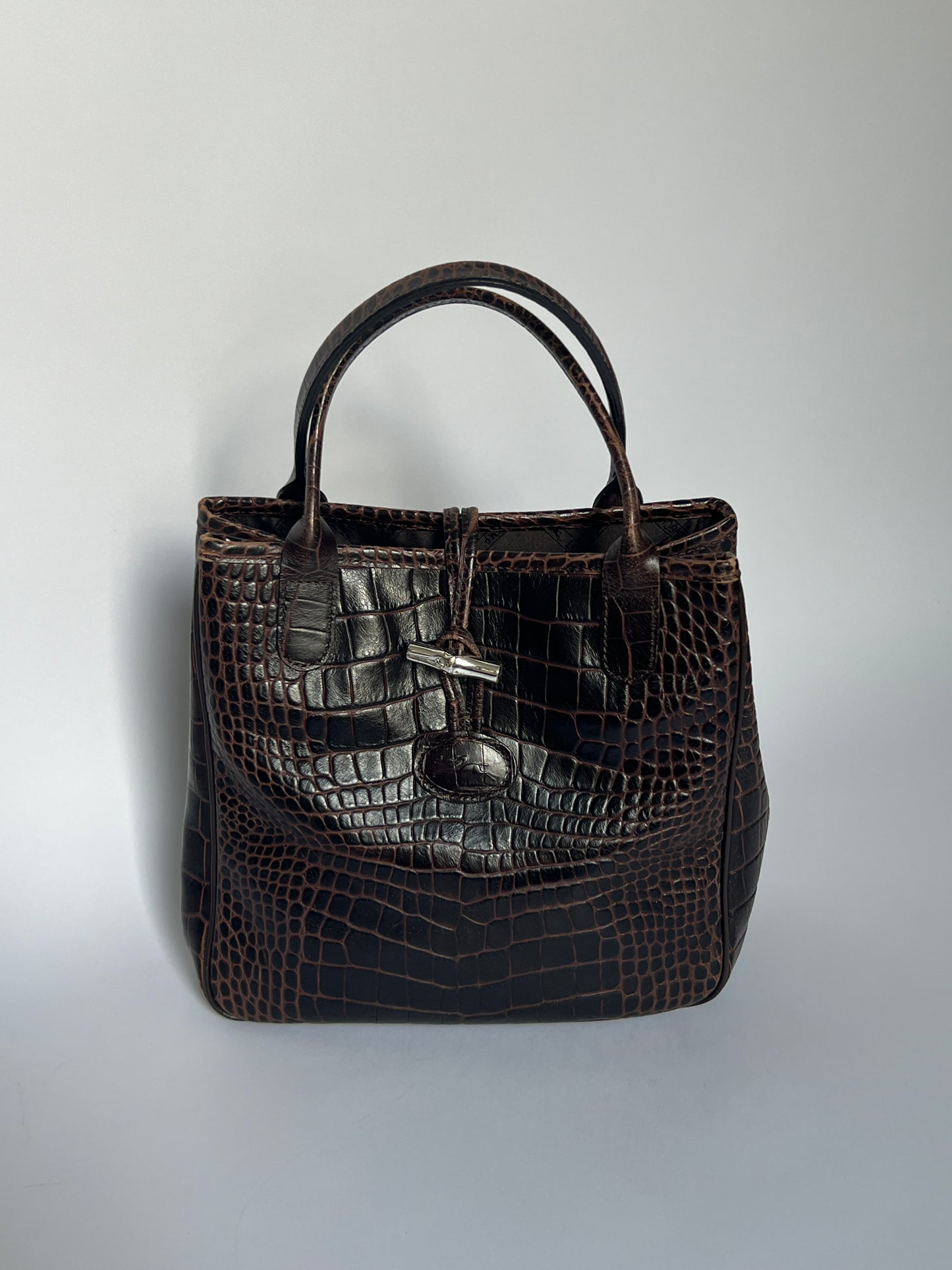 Longchamp Croc & Bamboo Bag