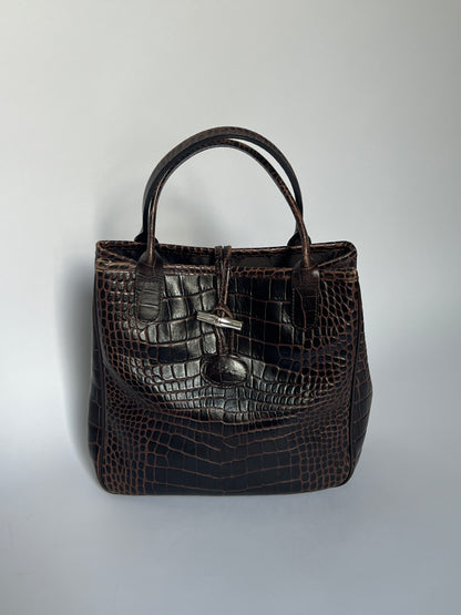Longchamp Croc & Bamboo Bag
