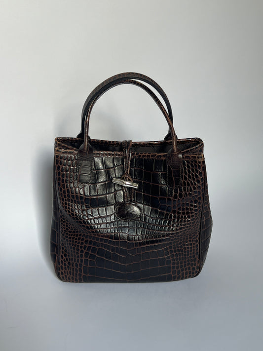 Longchamp Croc & Bamboo Bag