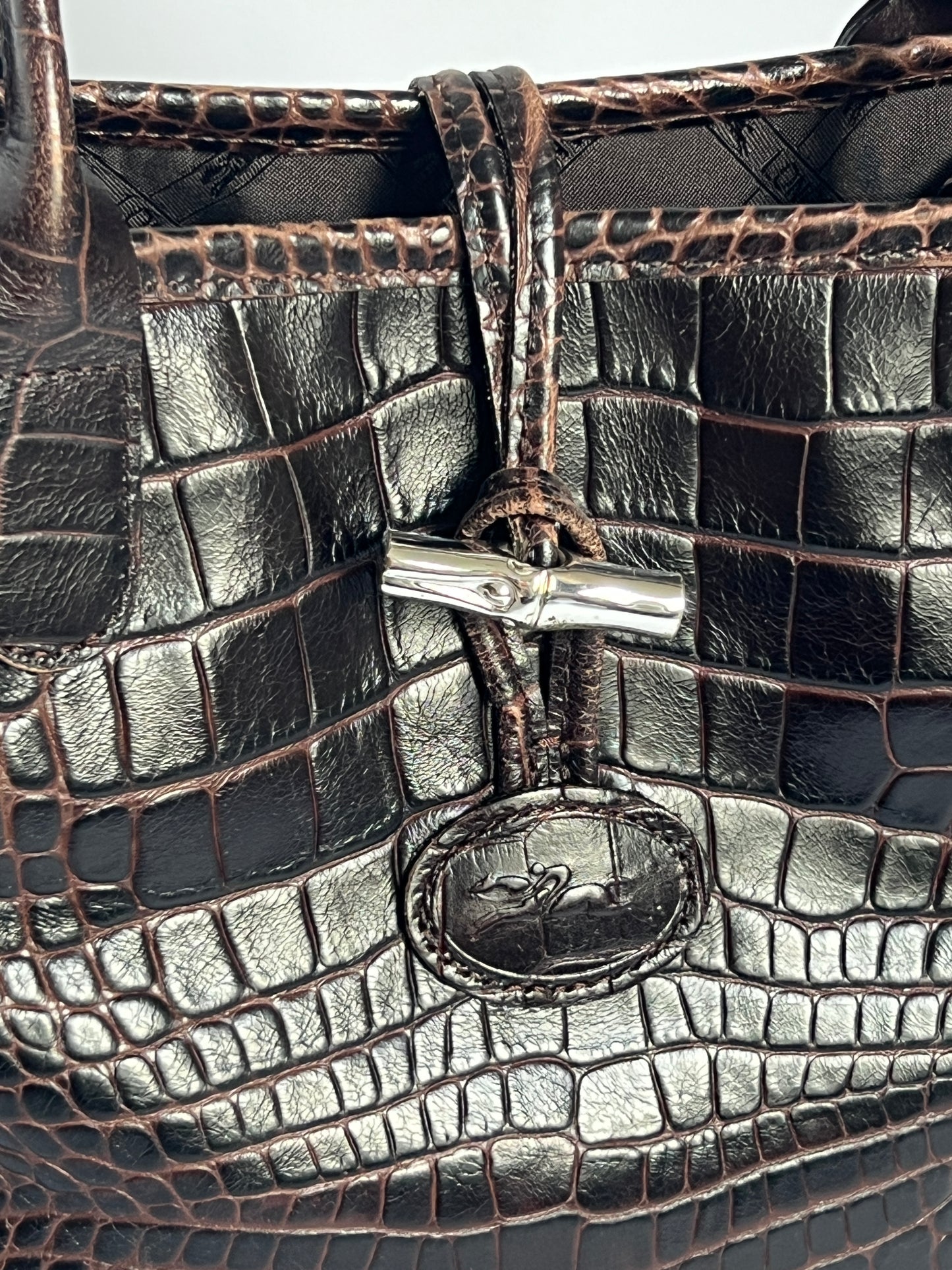 Longchamp Croc & Bamboo Bag