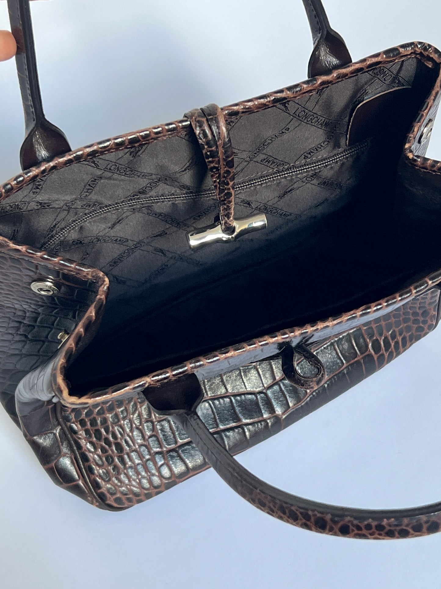 Longchamp Croc & Bamboo Bag