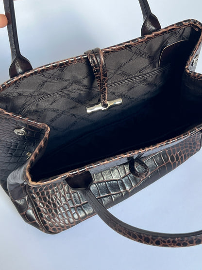 Longchamp Croc & Bamboo Bag