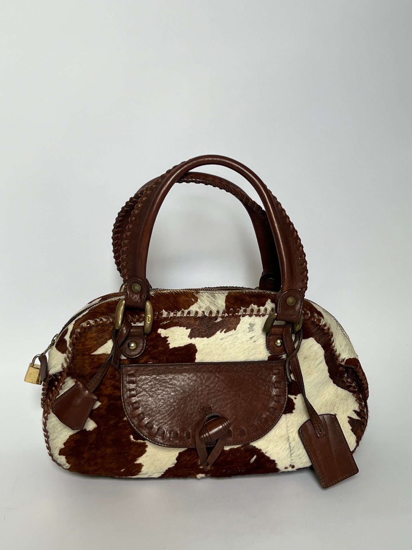 Lock and Key Cowhide Bag