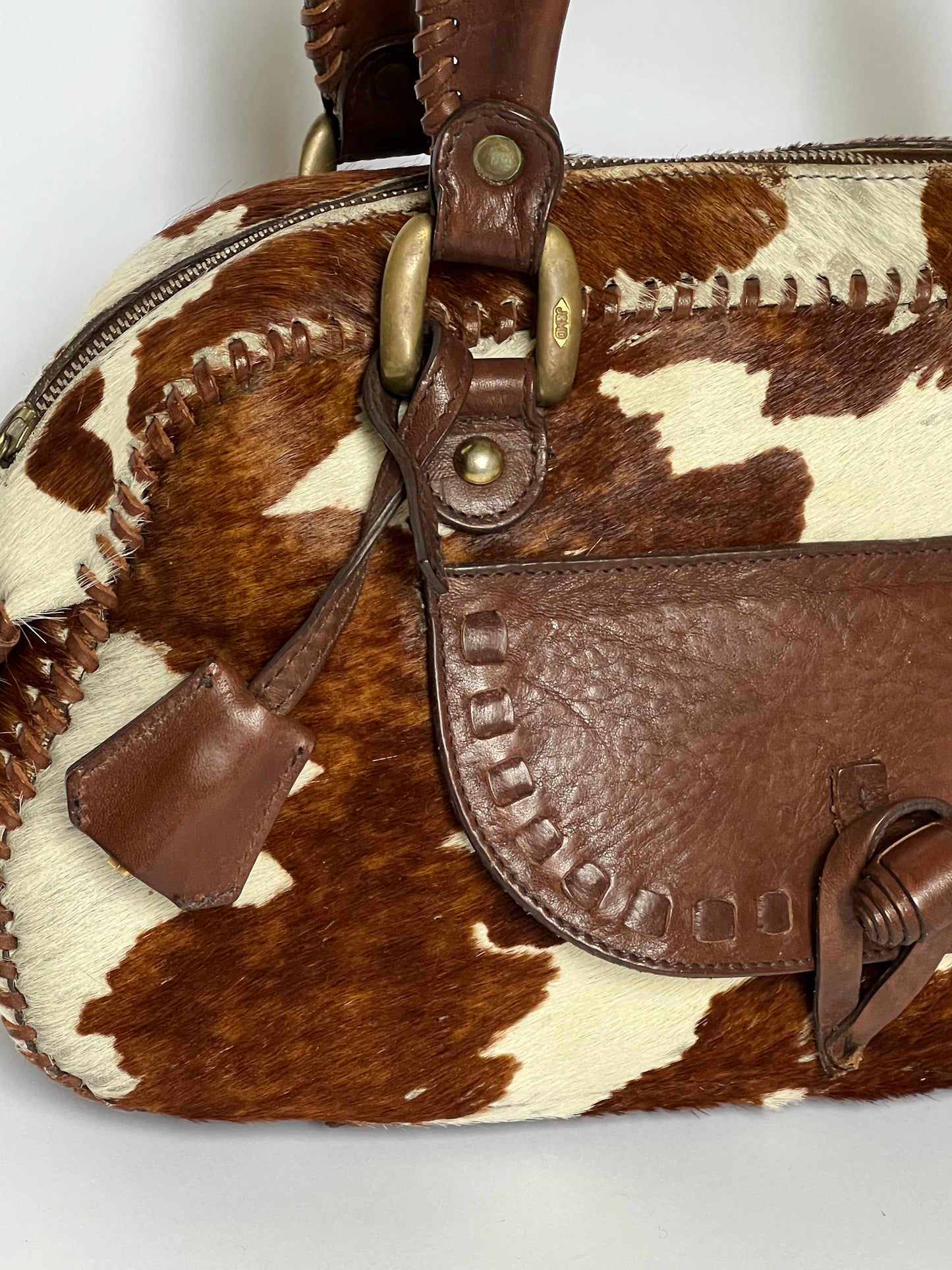 Lock and Key Cowhide Bag