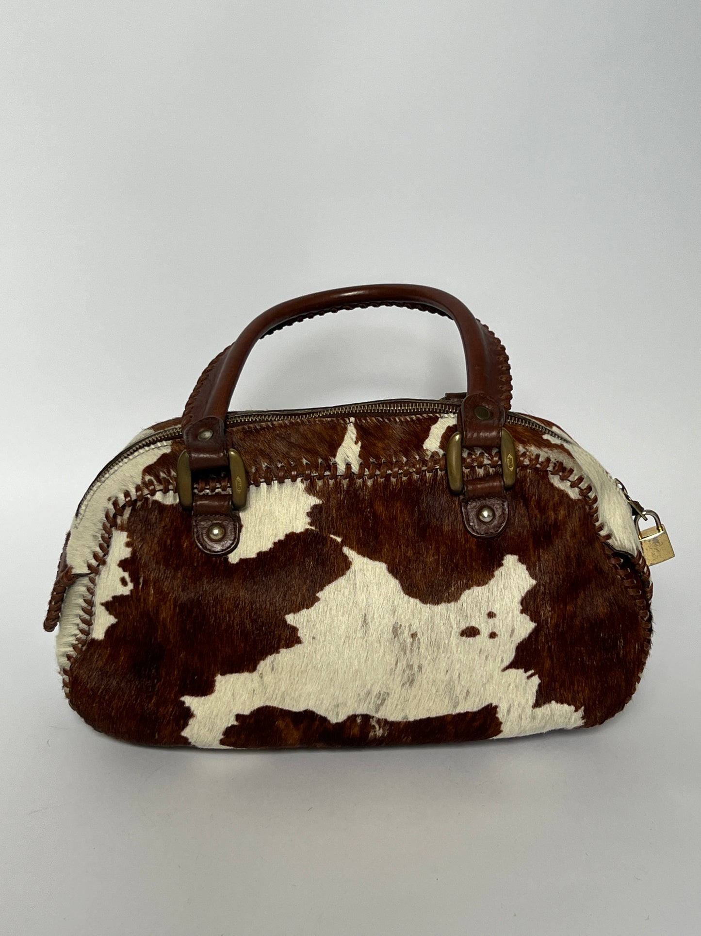 Lock and Key Cowhide Bag