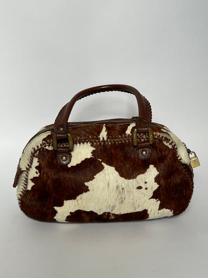Lock and Key Cowhide Bag