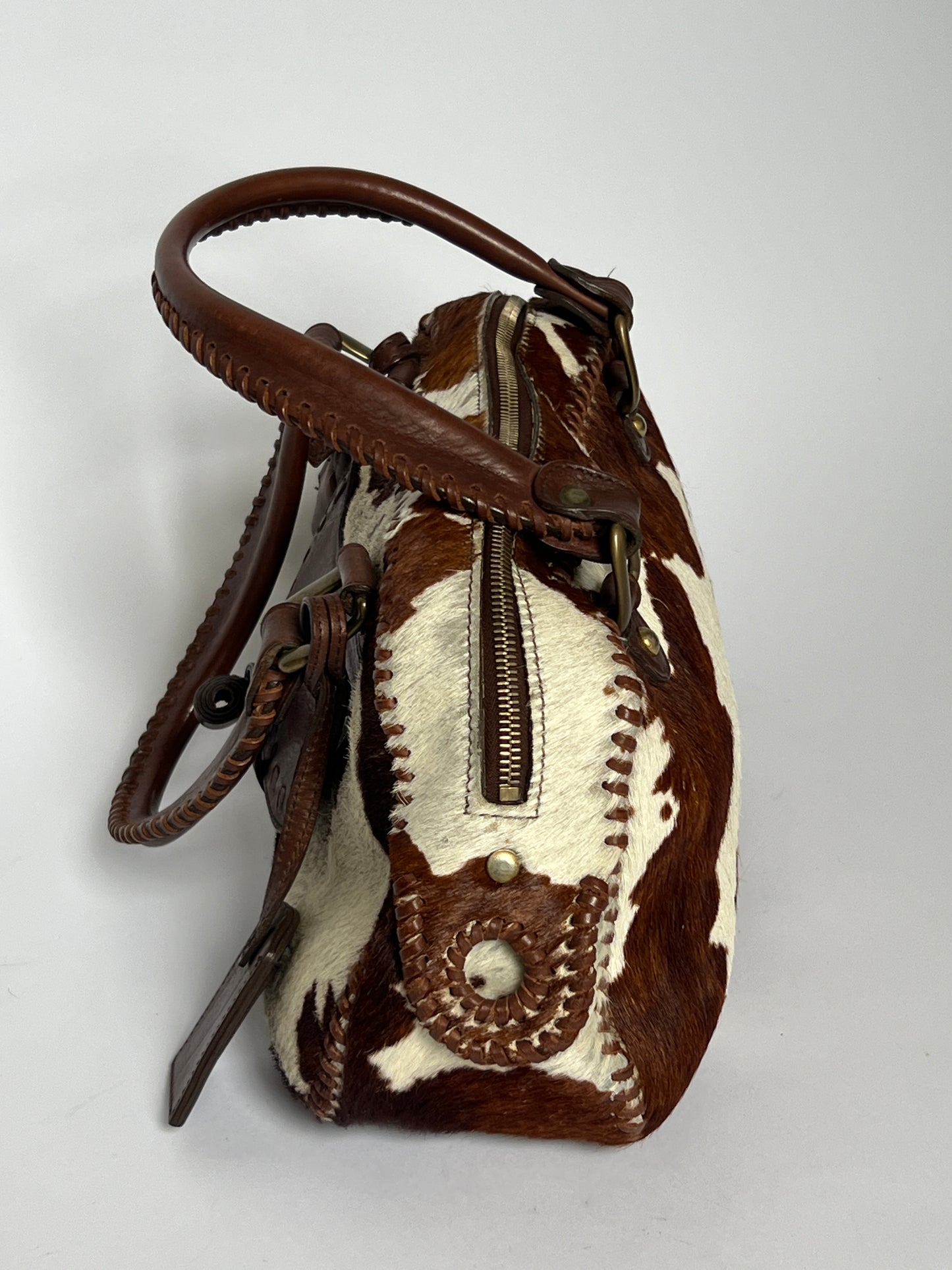 Lock and Key Cowhide Bag