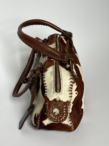 Lock and Key Cowhide Bag