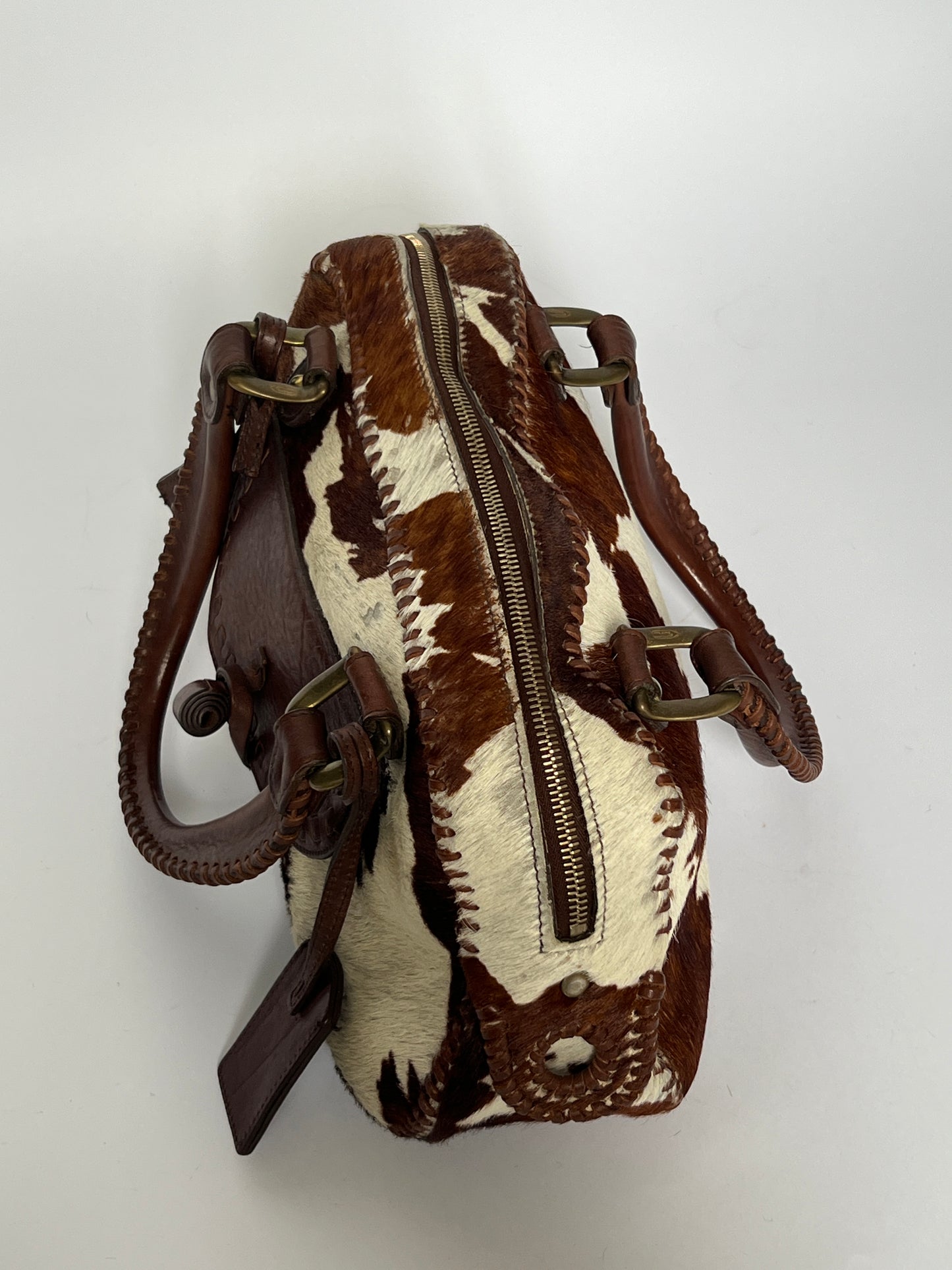 Lock and Key Cowhide Bag