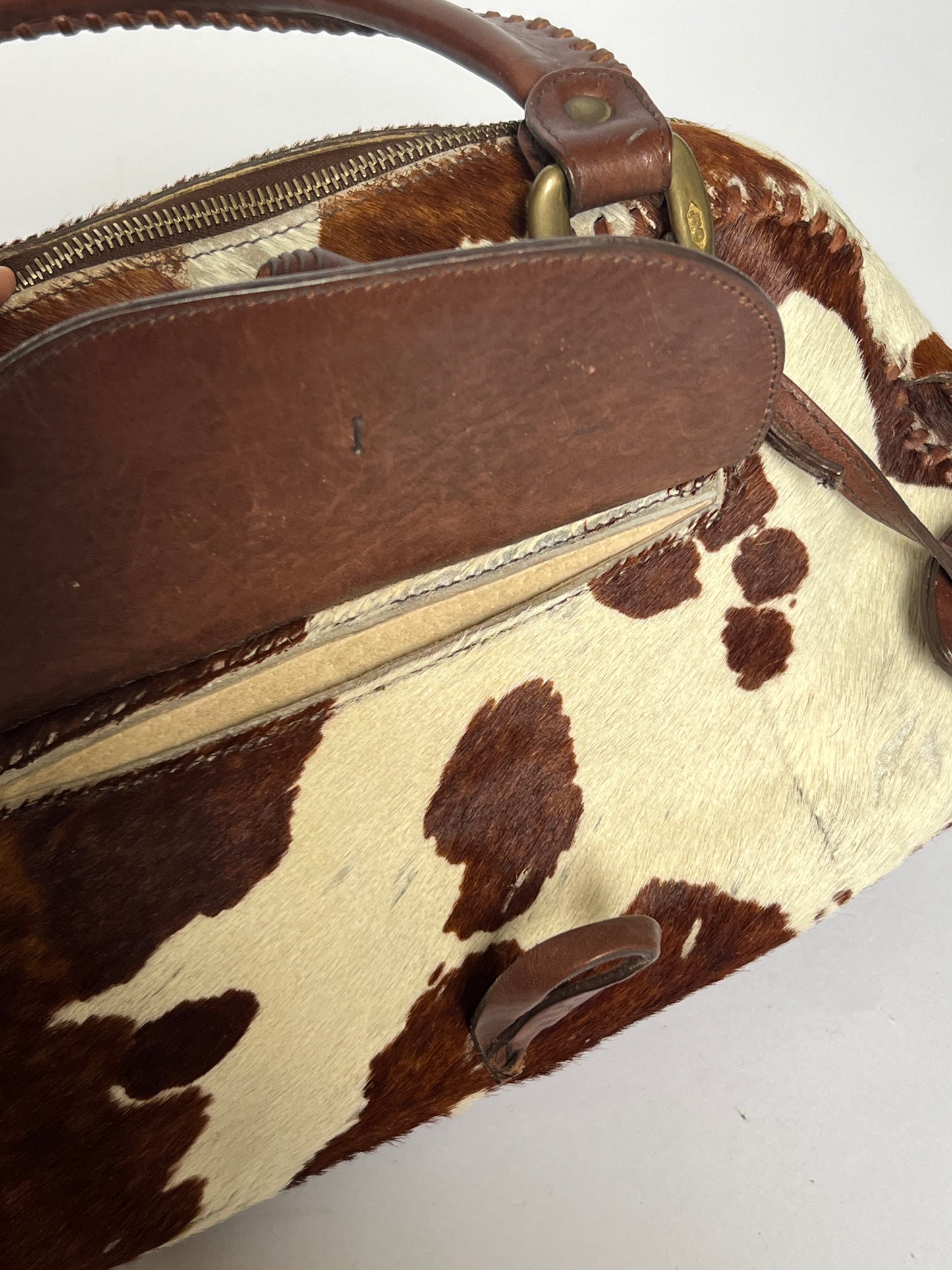 Lock and Key Cowhide Bag