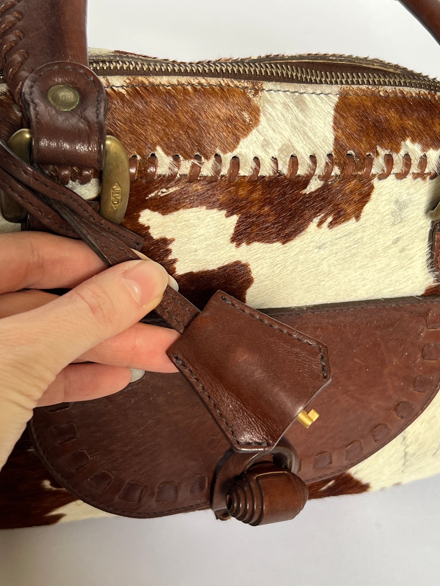 Lock and Key Cowhide Bag