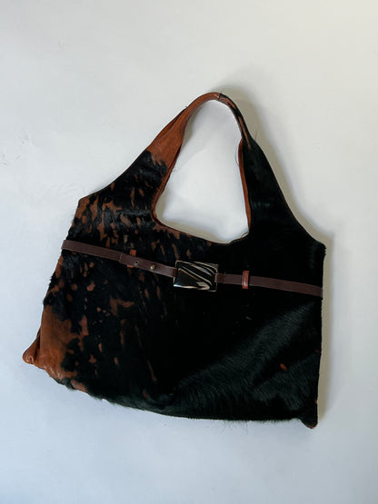 Cowhide Tote With Belt