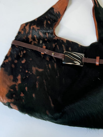 Cowhide Tote With Belt