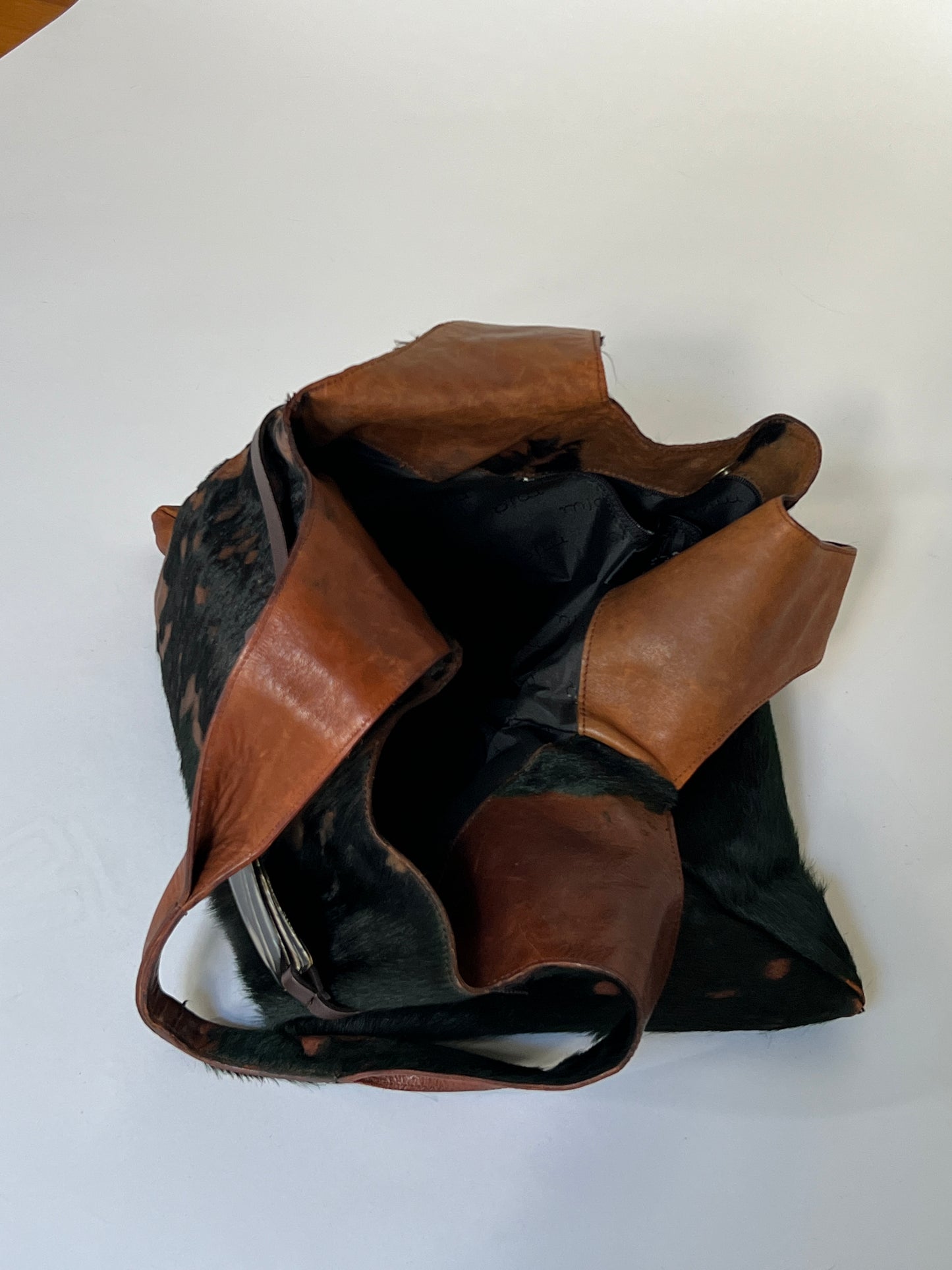 Cowhide Tote With Belt