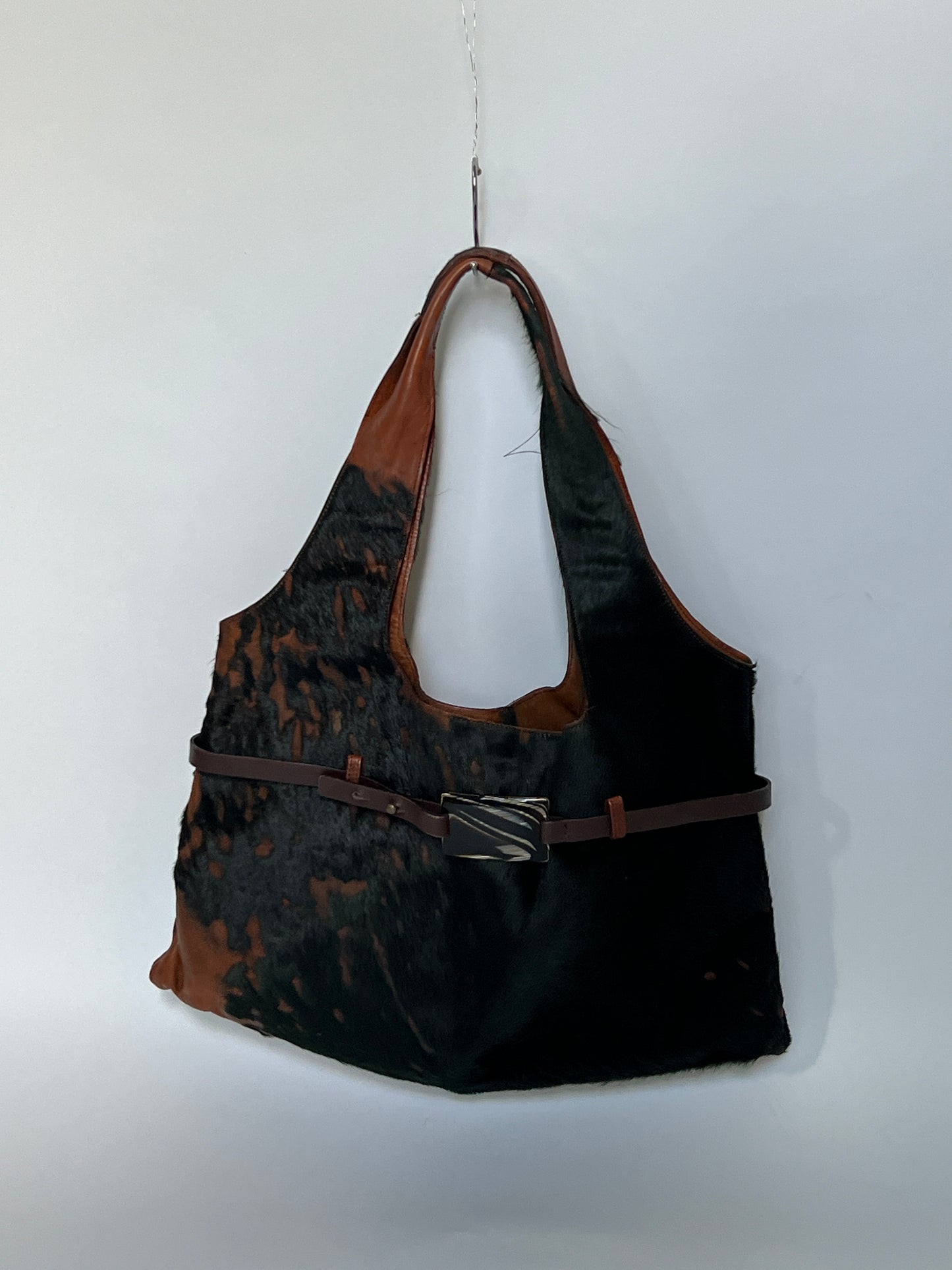 Cowhide Tote With Belt