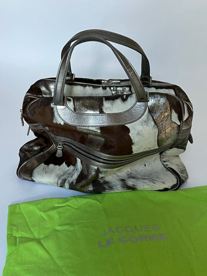 Metallic Cowhide Boston Bag