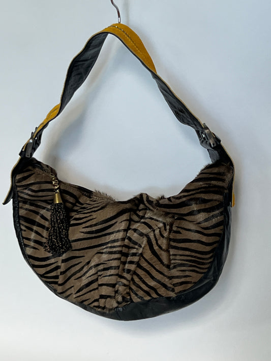 Zebra Pony Hair Hobo Bag