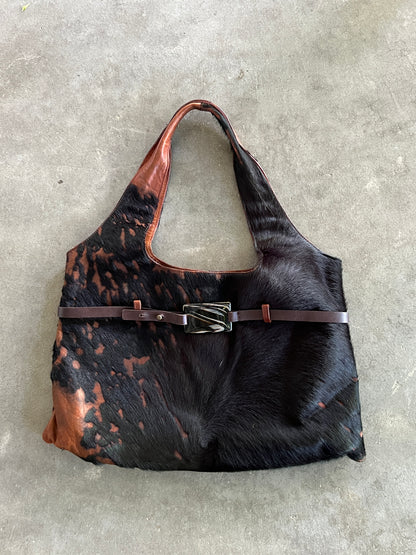 Cowhide Tote With Belt