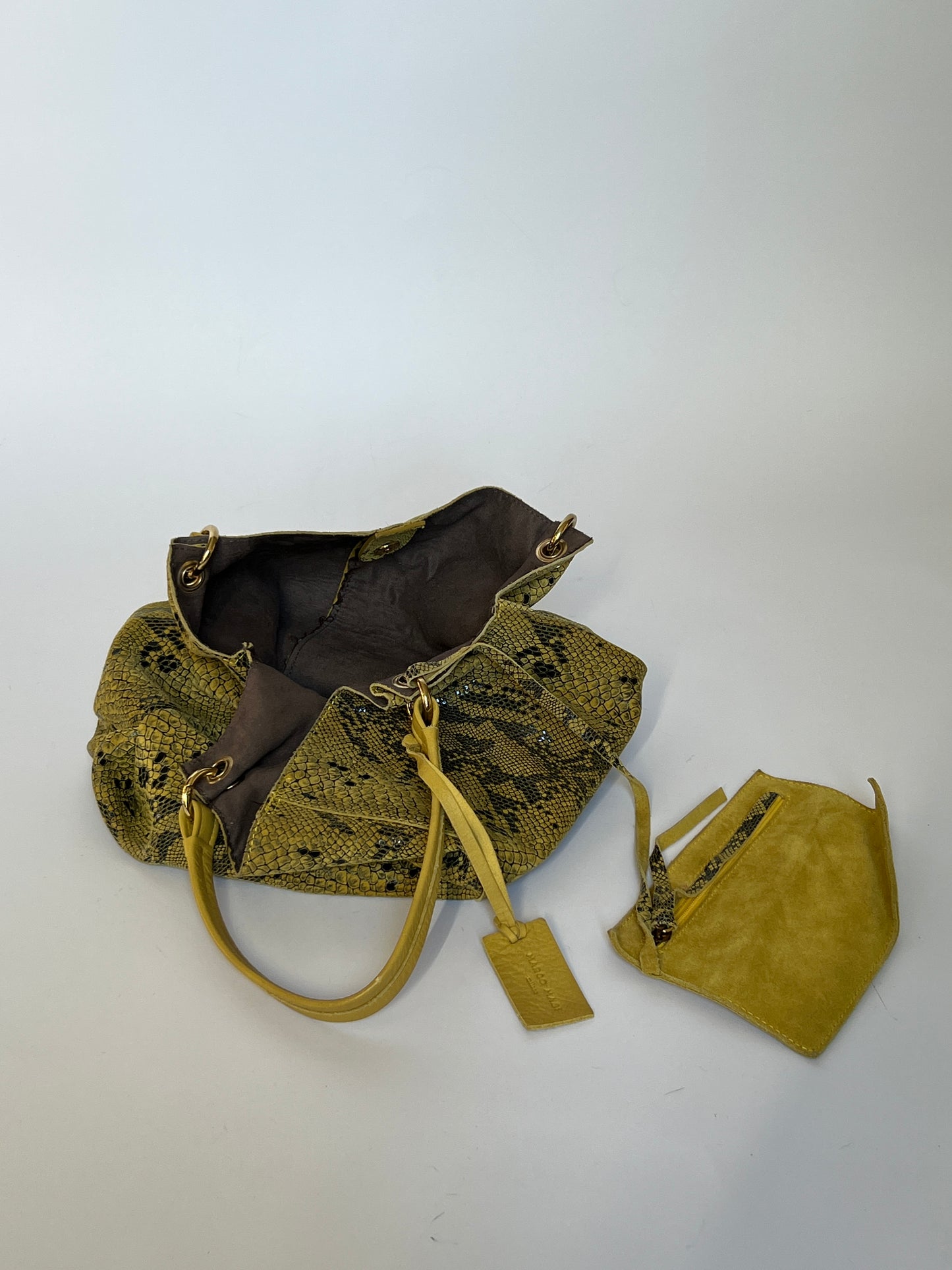 Italian Leather Python Tote