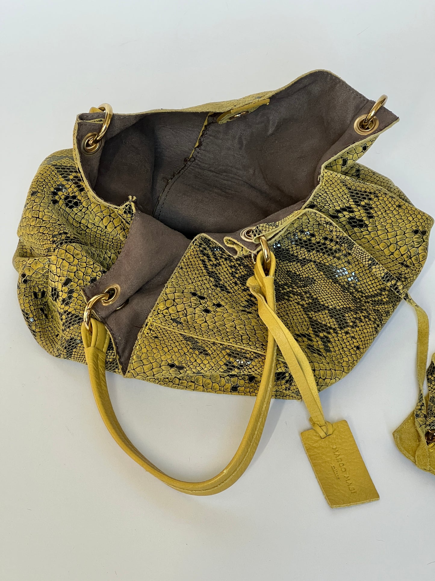 Italian Leather Python Tote