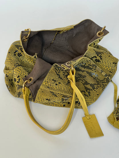 Italian Leather Python Tote