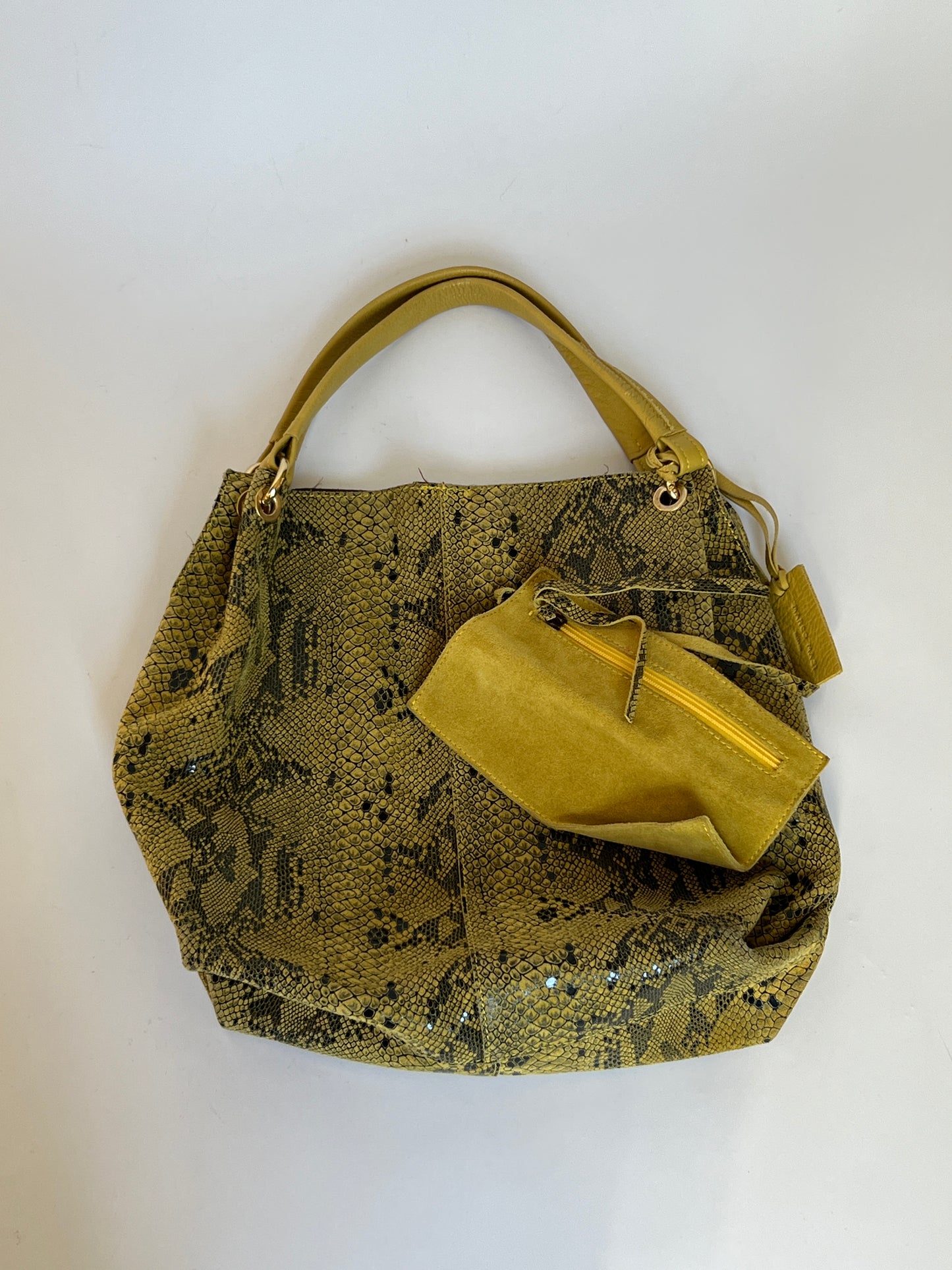 Italian Leather Python Tote