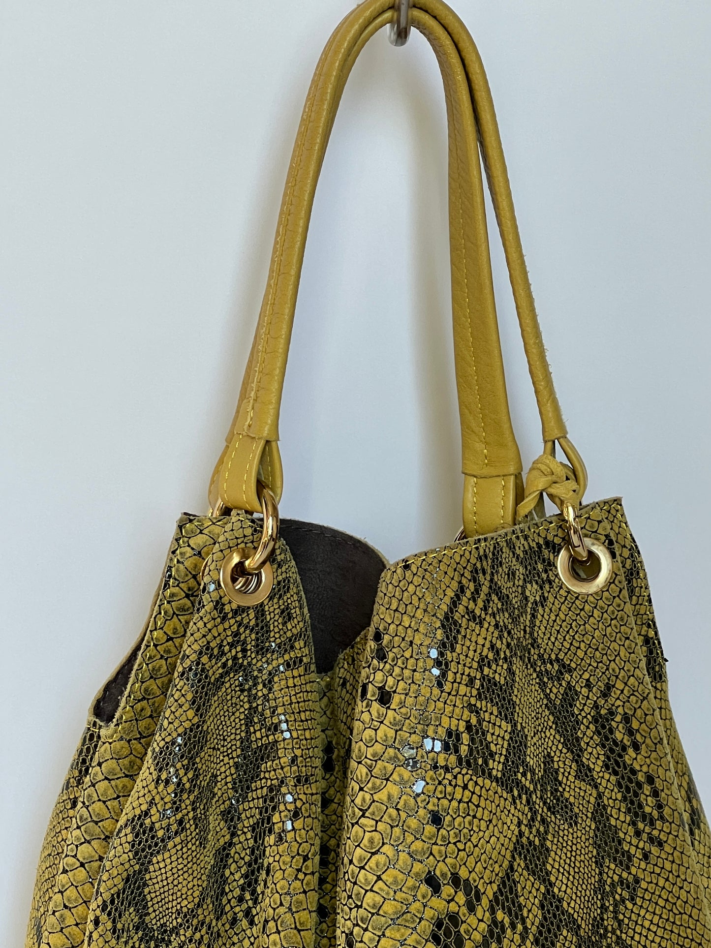 Italian Leather Python Tote