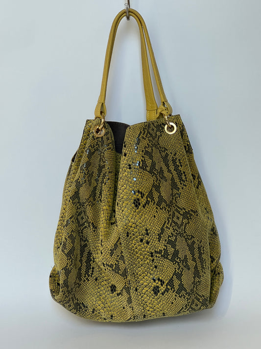 Italian Leather Python Tote