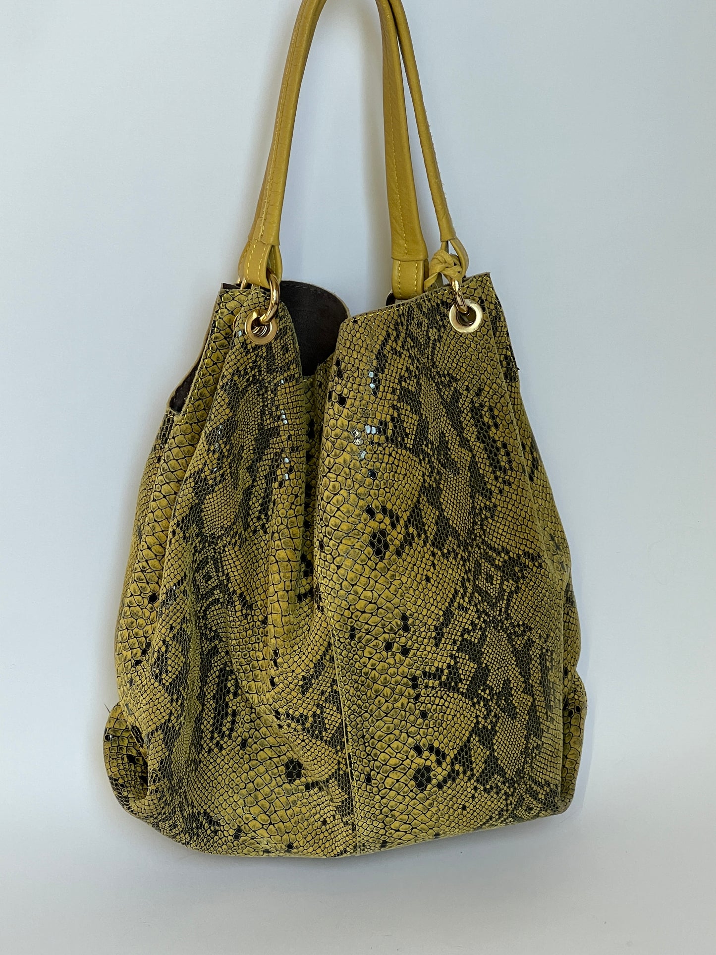 Italian Leather Python Tote