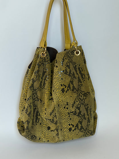 Italian Leather Python Tote