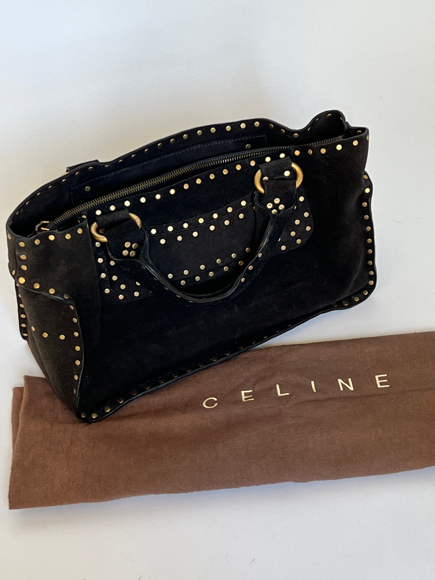 Celine Suede Studded Boogie Bag