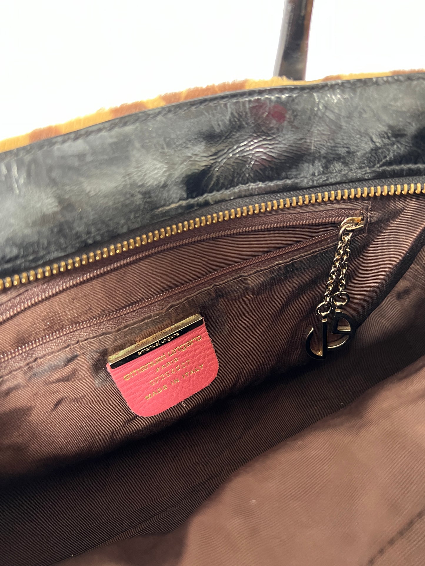 Pony Hair Leopard Print Boston Bag