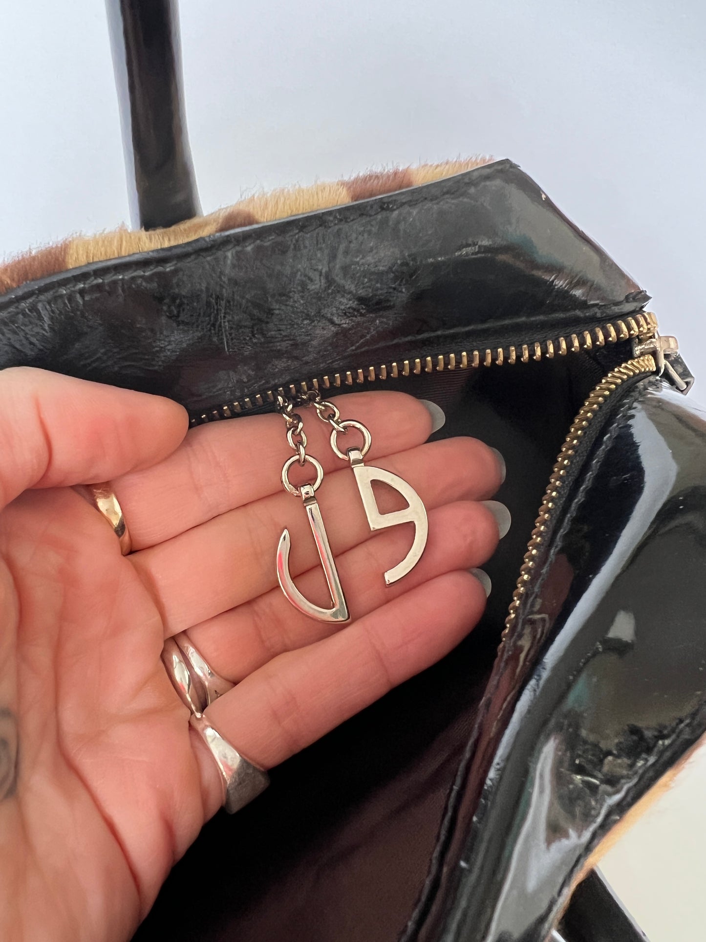 Pony Hair Leopard Print Boston Bag