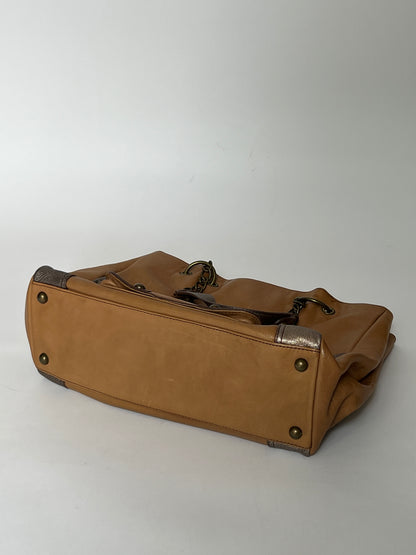 Metallic Leather Tote Bag