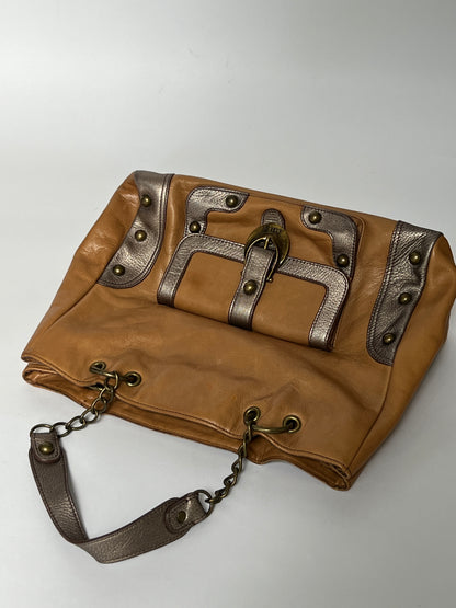 Metallic Leather Tote Bag
